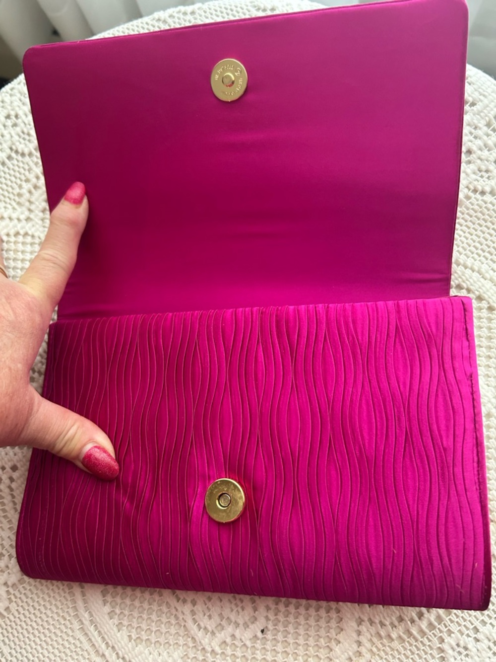 Carla Marchi Pink Clutch Satin Evening Prom Purse - Picture 4 of 4